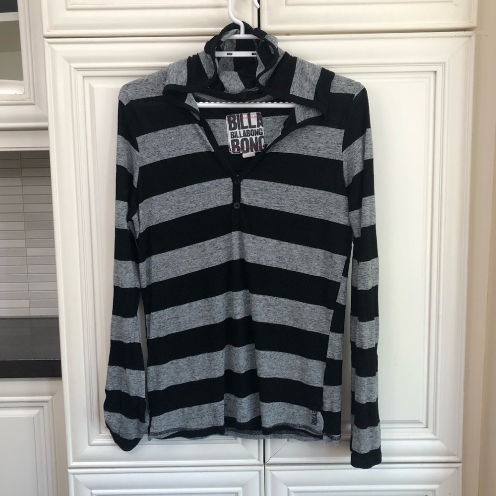 Billabong women’s striped hooded shirt